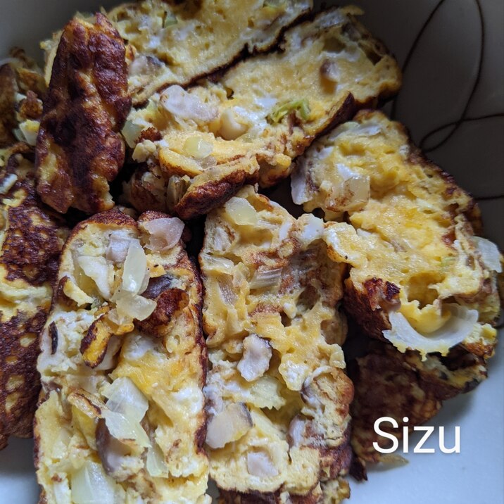 しいたけと玉ねぎ入たまご焼き